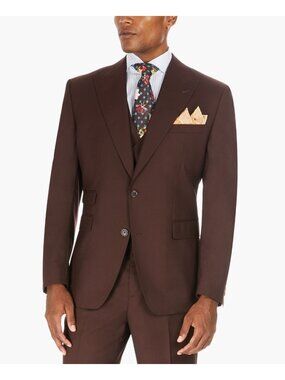 Tayion Collection Men's Classic-Fit Solid Brown Suit Jacket Size 40 MSRP $425